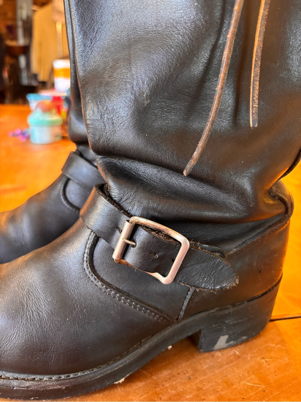 Vintage Chippewa 20242 mens Easy Rider leather biker boots USA black 8.5 - Picture 9 of 10
